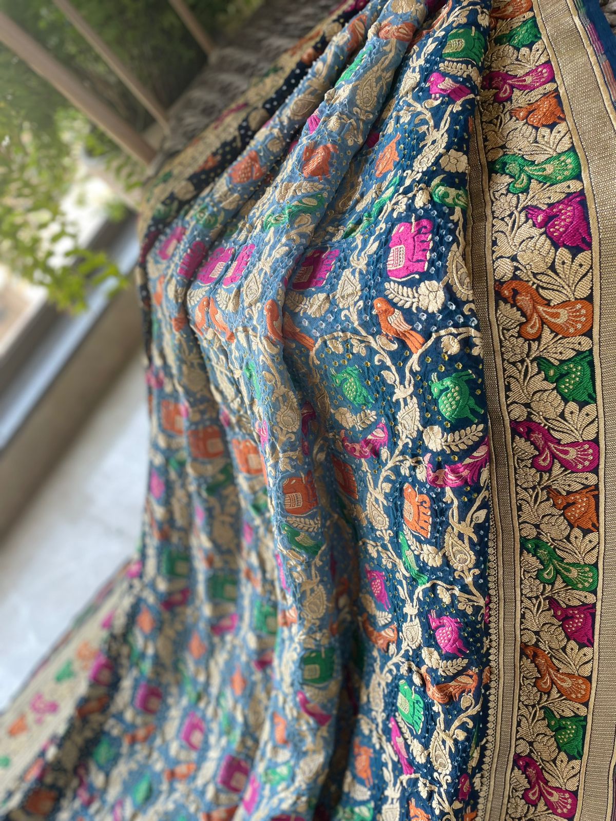 Saanjh - A Glorified Sunset Meenakari Motif Saree