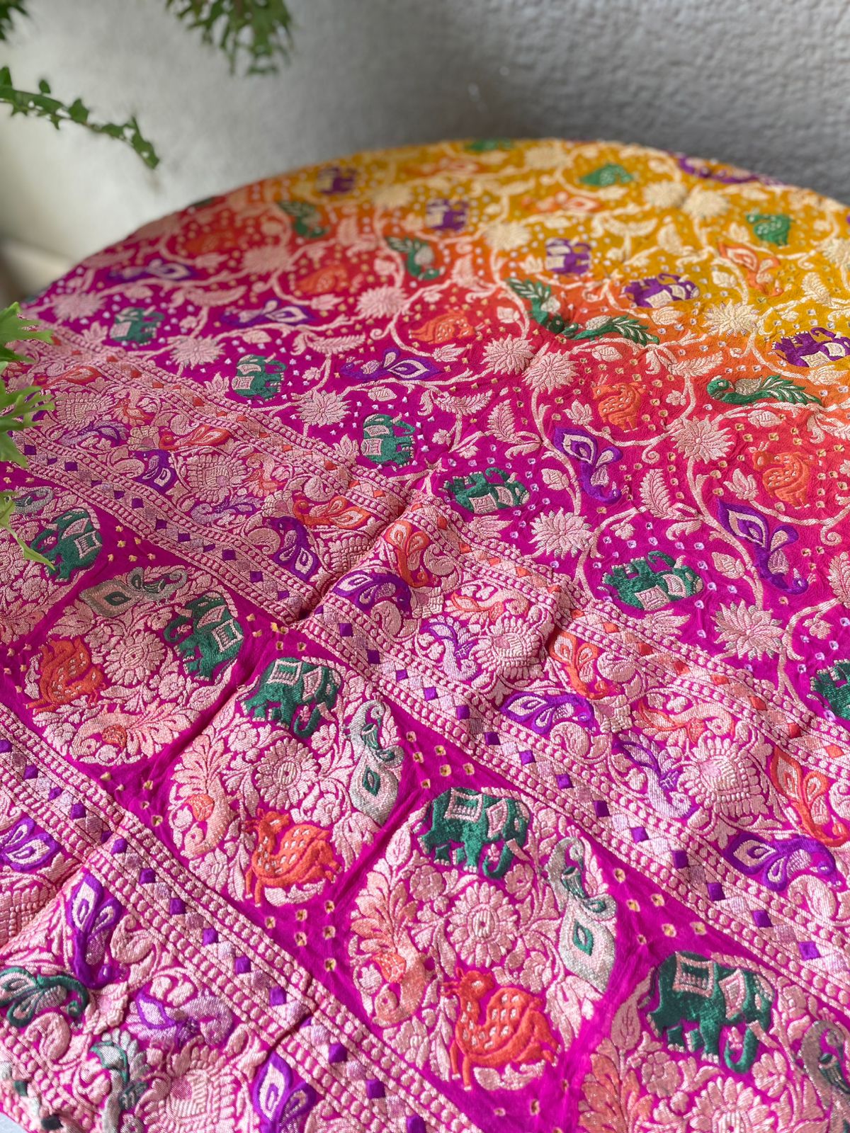 Ikshita - Pink & Yellow Meenakari Tilfi Dupatta