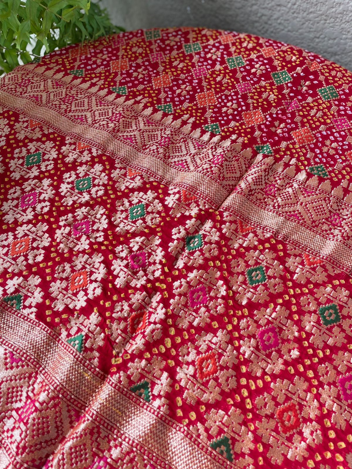 Poorvi - Red Meenakari Bandhani Dupatta