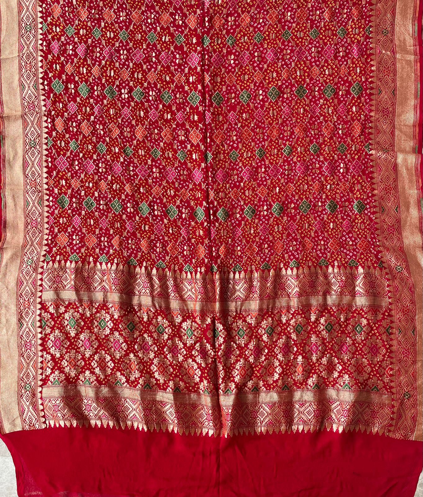 Poorvi - Red Meenakari Bandhani Dupatta
