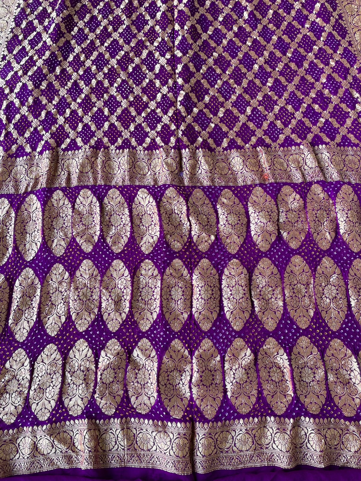 Manya - Purple Sangeet Bandhani Banarasi Saree
