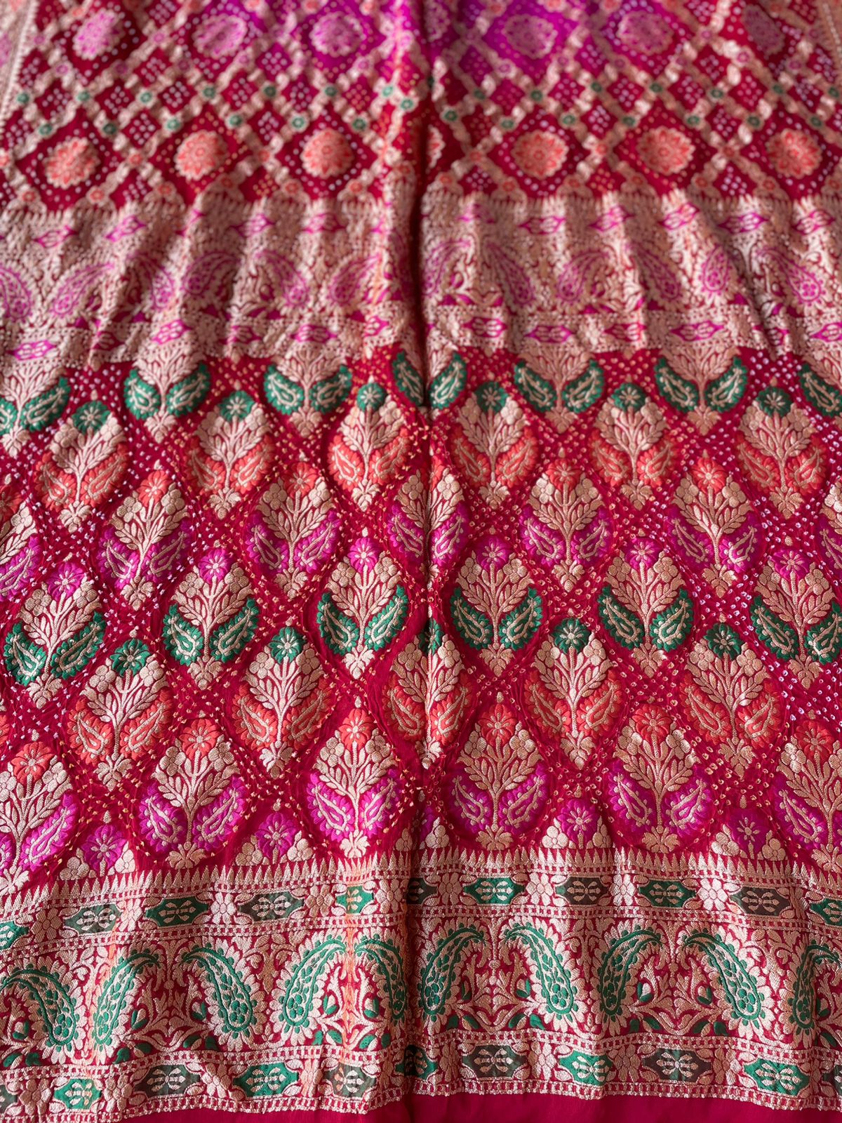 Jaya - Red & Pink Meenakari Tilfi Saree