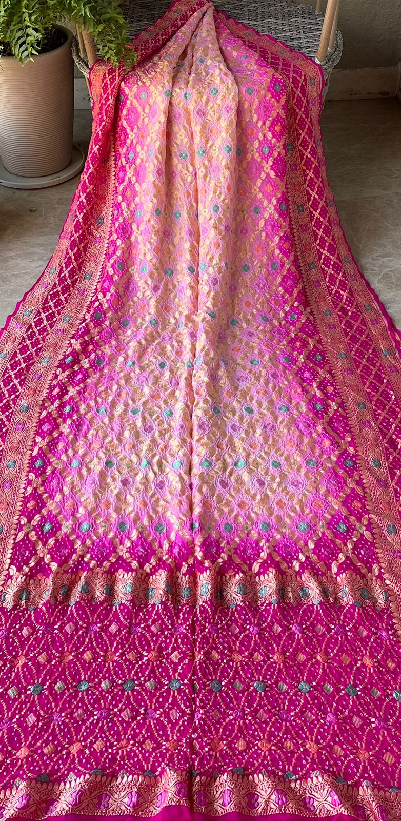 Miraya - Pink & Peach Meenakari Tilfi Saree
