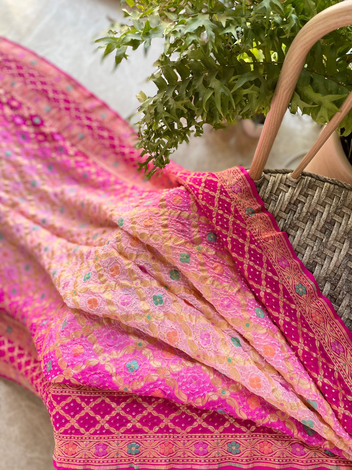 Miraya - Pink & Peach Meenakari Tilfi Saree