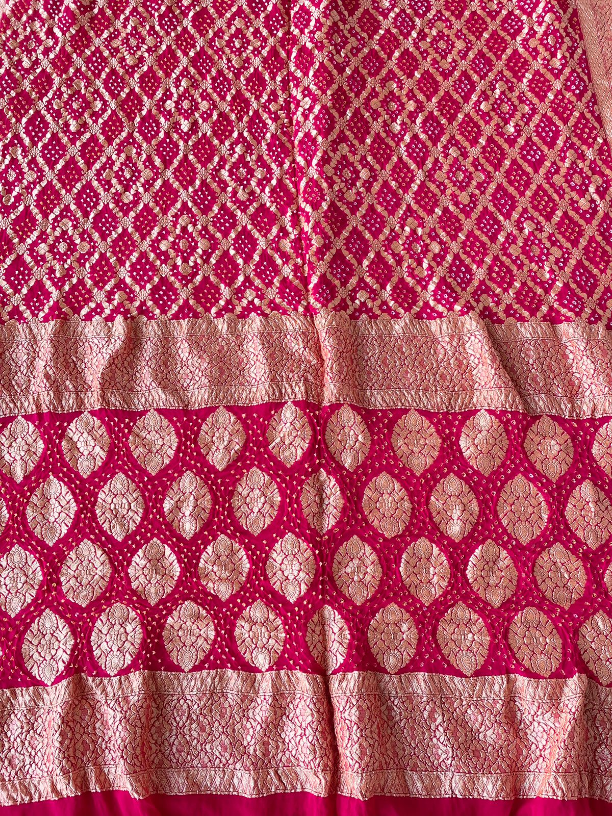 Risha - Rose Pink Bandhani Banarasi Saree