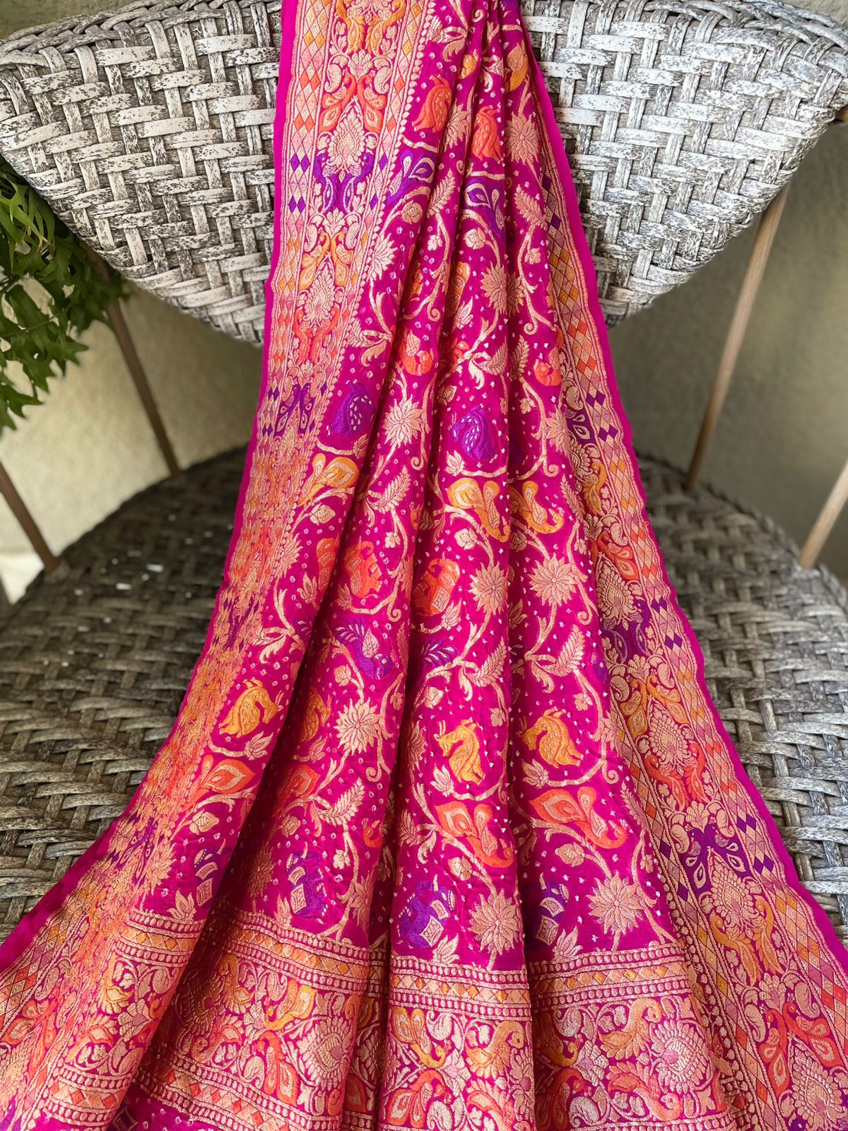 Hansika - Pink Meenakari Tilfi Dupatta