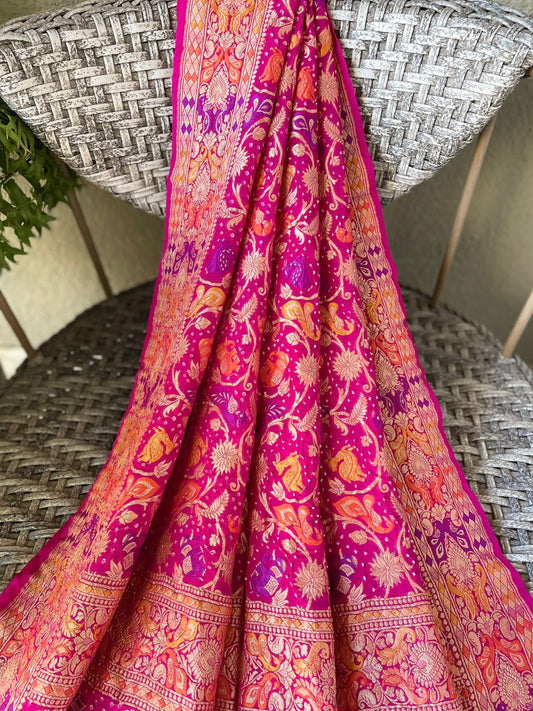 Hansika - Pink Meenakari Tilfi Dupatta