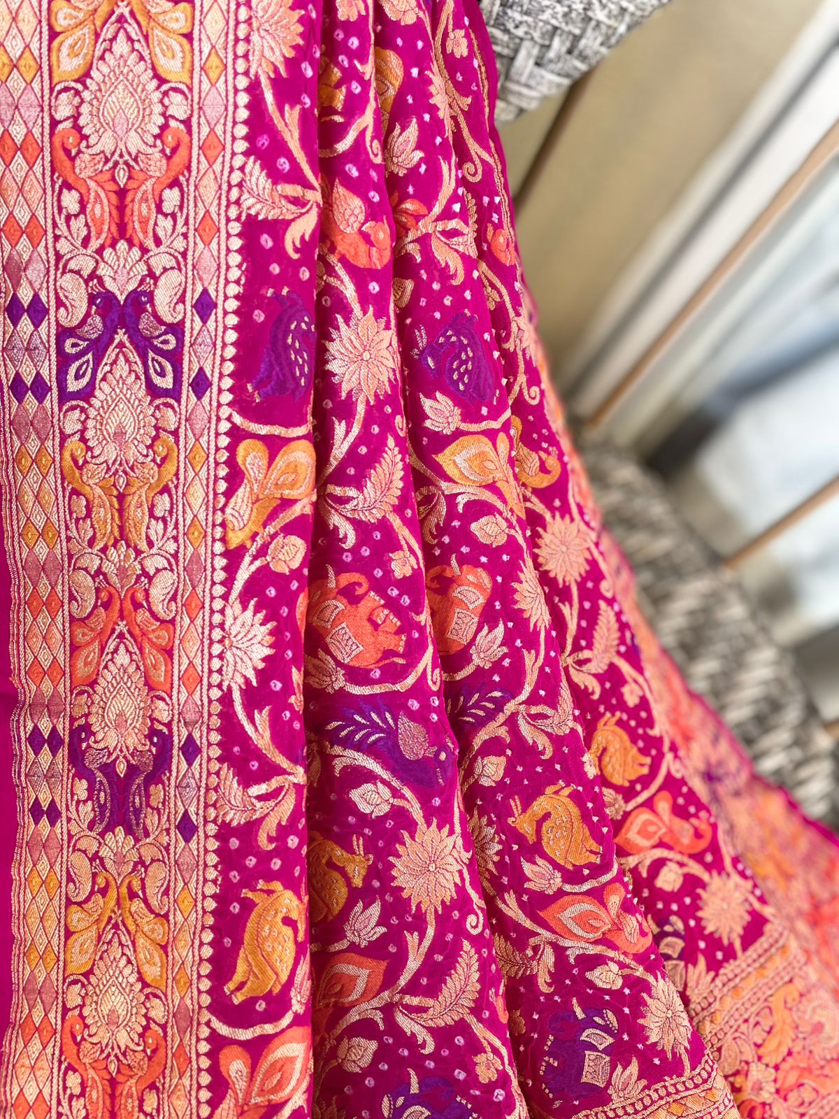 Hansika - Pink Meenakari Tilfi Dupatta