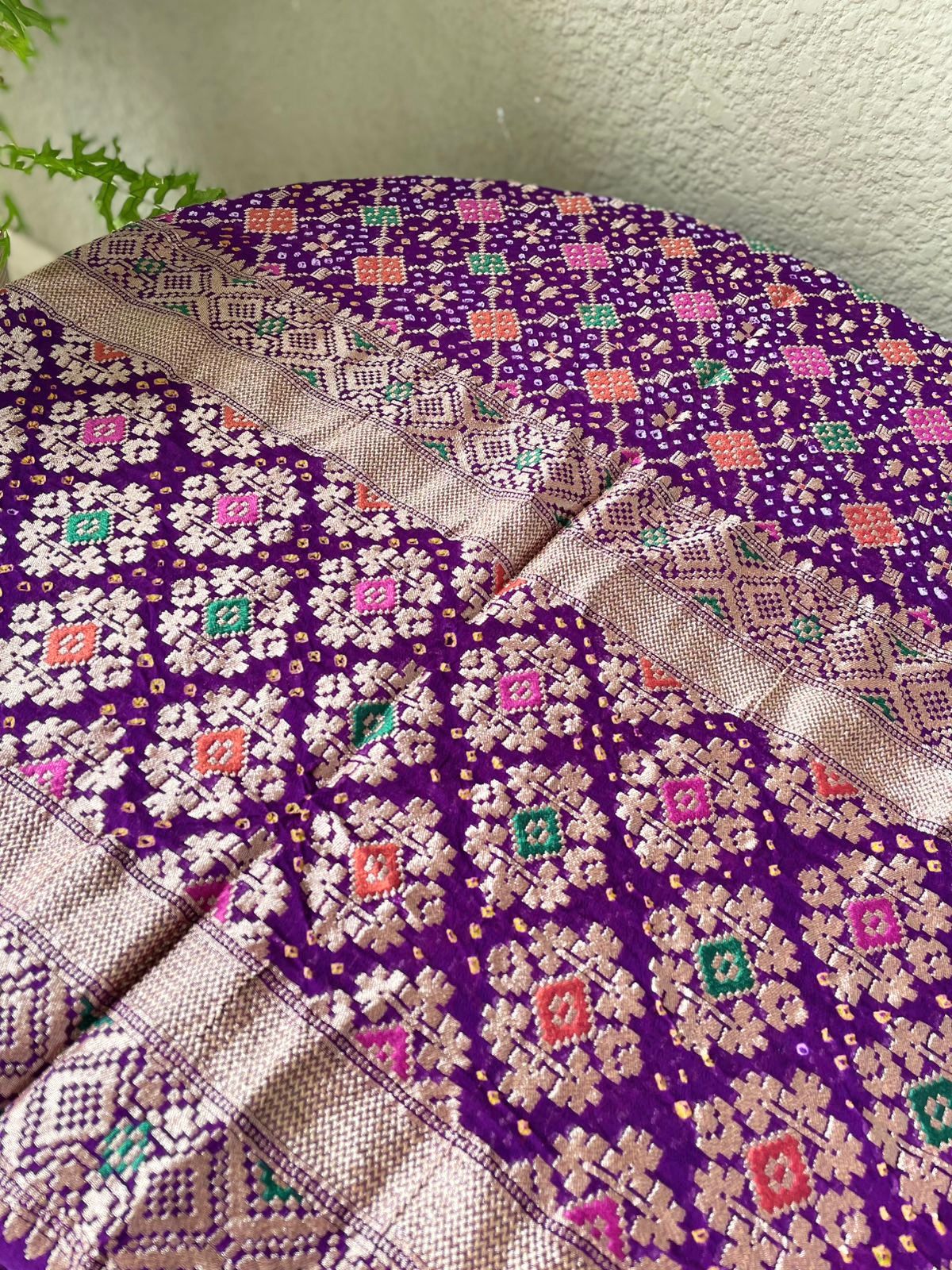 Jagruti - Purple Meenakari Bandhani Dupatta