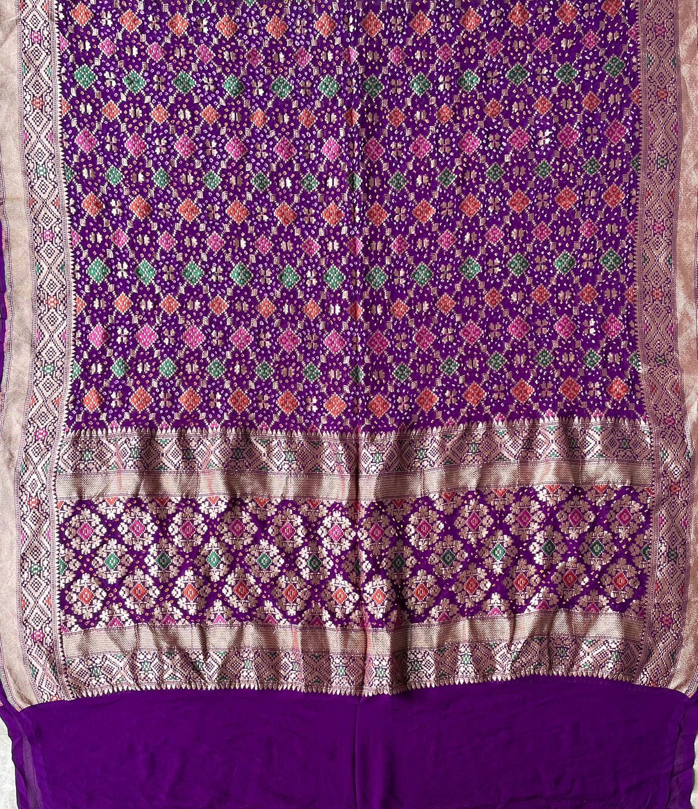 Jagruti - Purple Meenakari Bandhani Dupatta