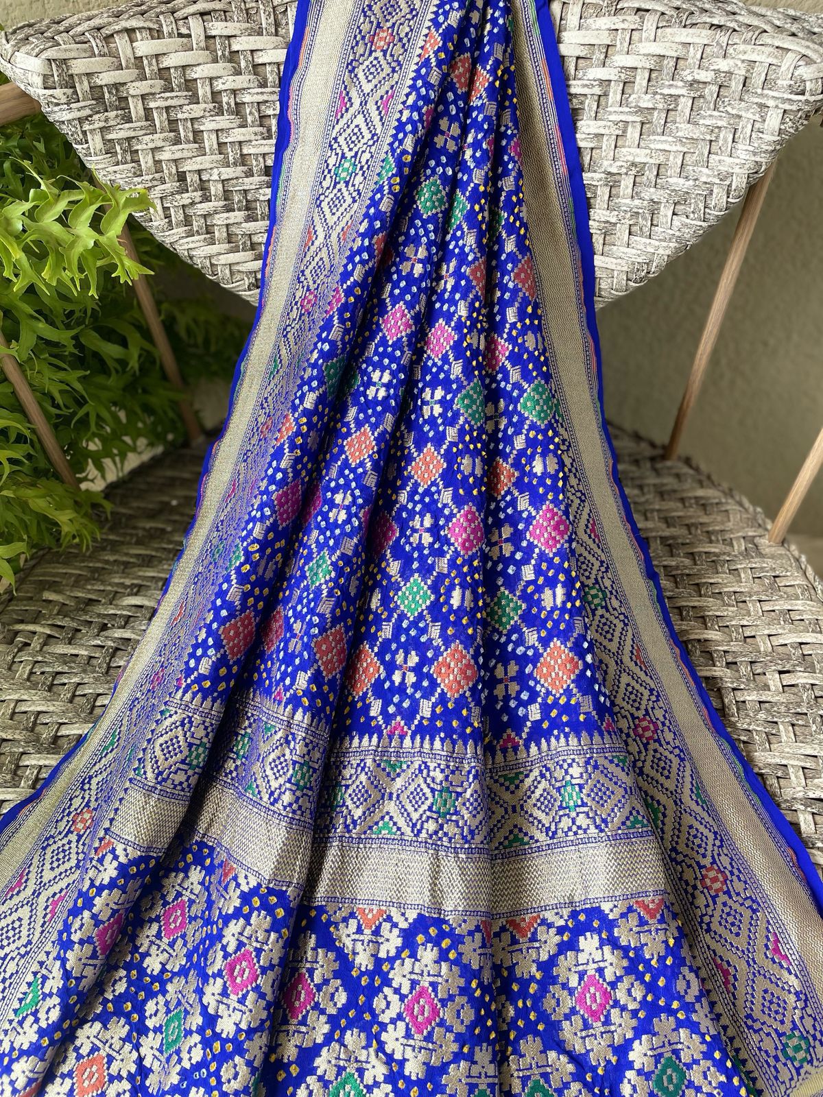 Nargis - Blue Meenakari Bandhani Dupatta