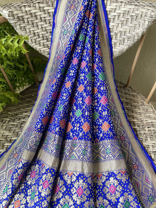 Nargis - Blue Meenakari Bandhani Dupatta
