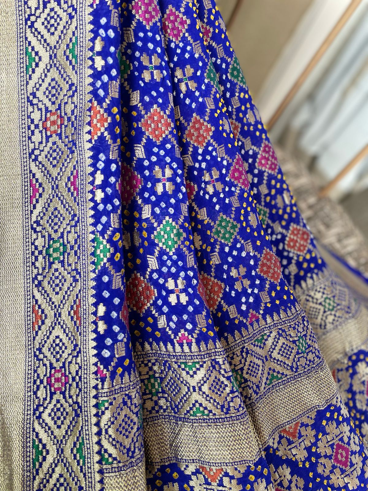 Nargis - Blue Meenakari Bandhani Dupatta
