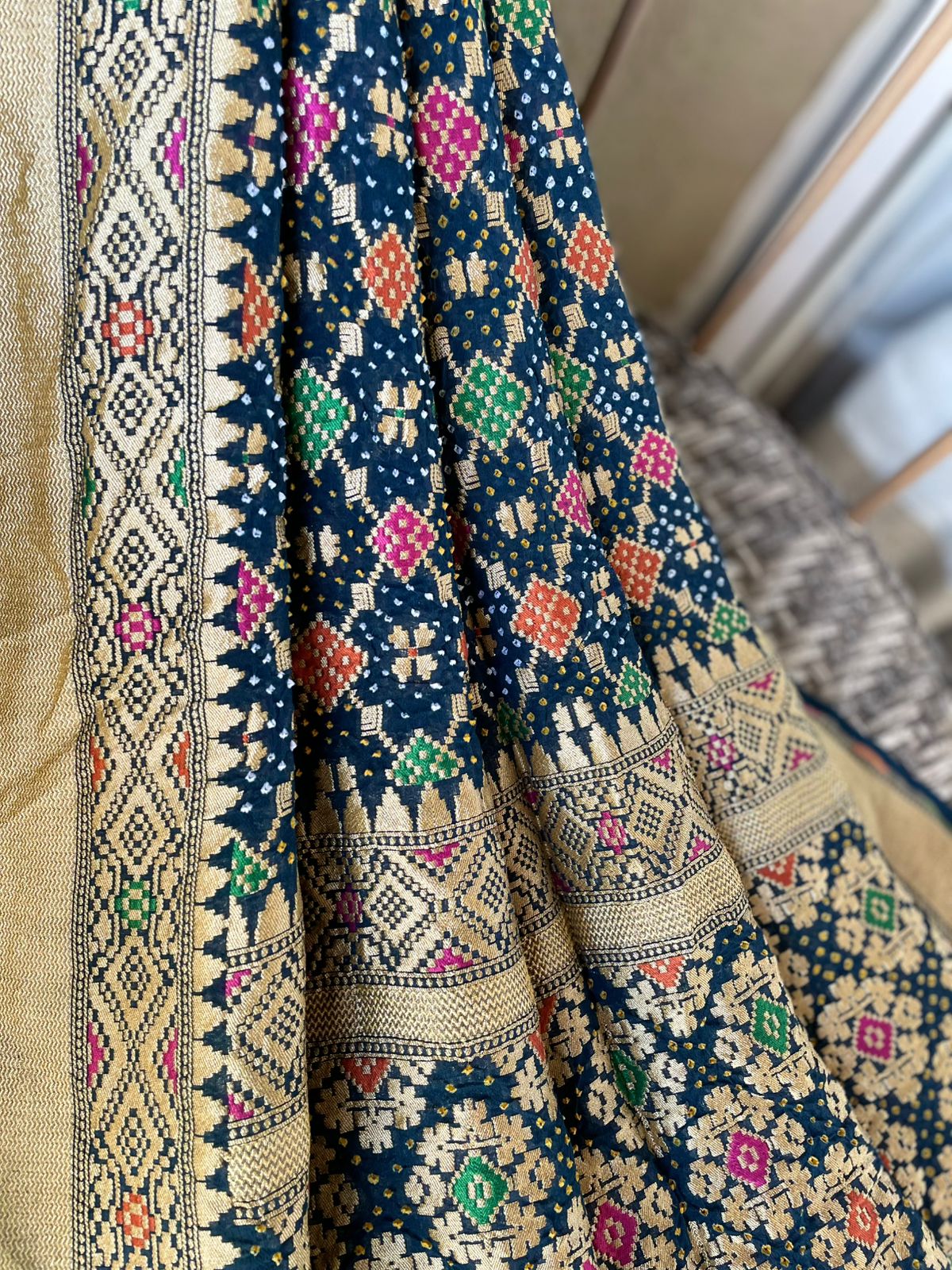 Abeer - Blue Meenakari Bandhani Dupatta