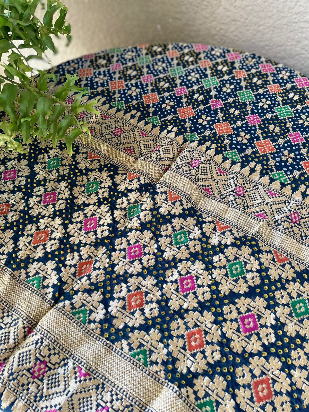 Abeer - Blue Meenakari Bandhani Dupatta