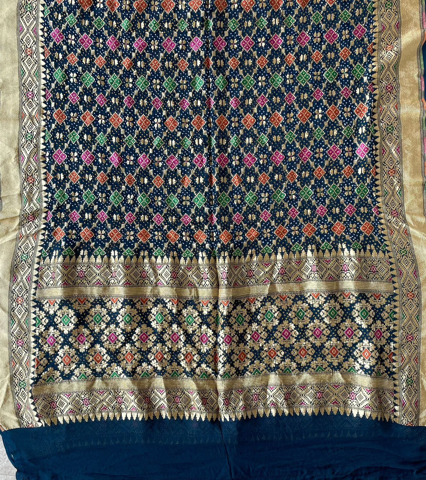 Abeer - Blue Meenakari Bandhani Dupatta