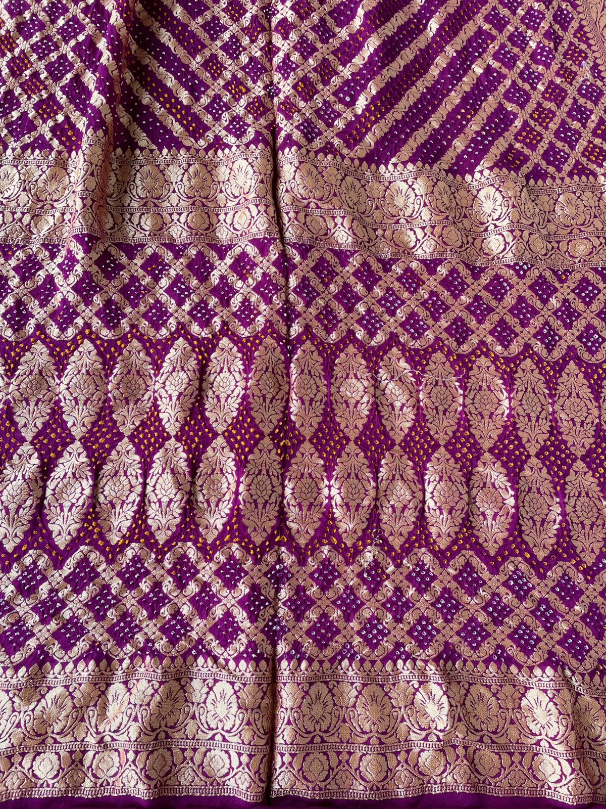 Mugdha - Magenta Bandhani Banarasi Saree