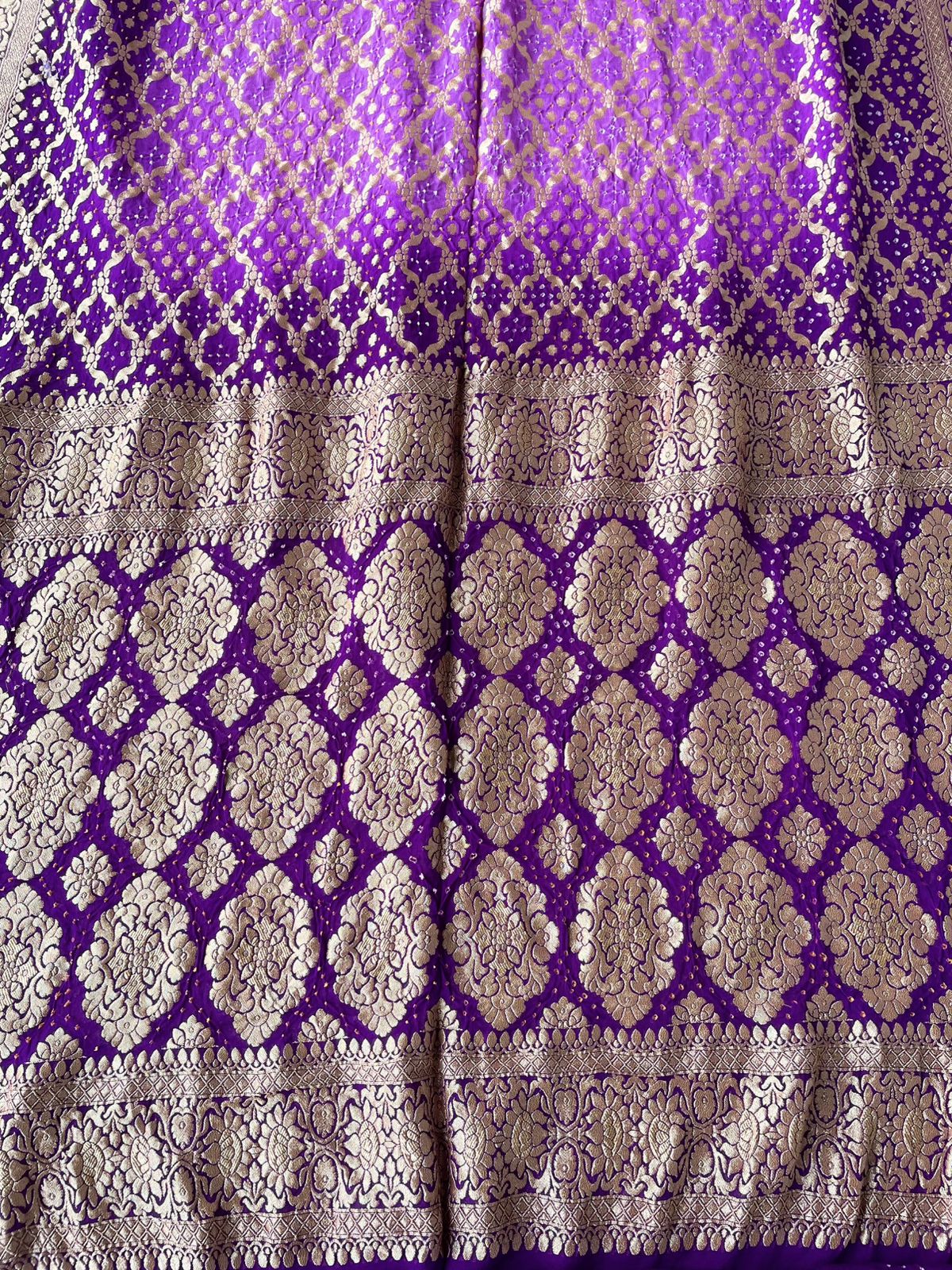 Gayathri - Purple Shaded Bandhani Banarasi Saree