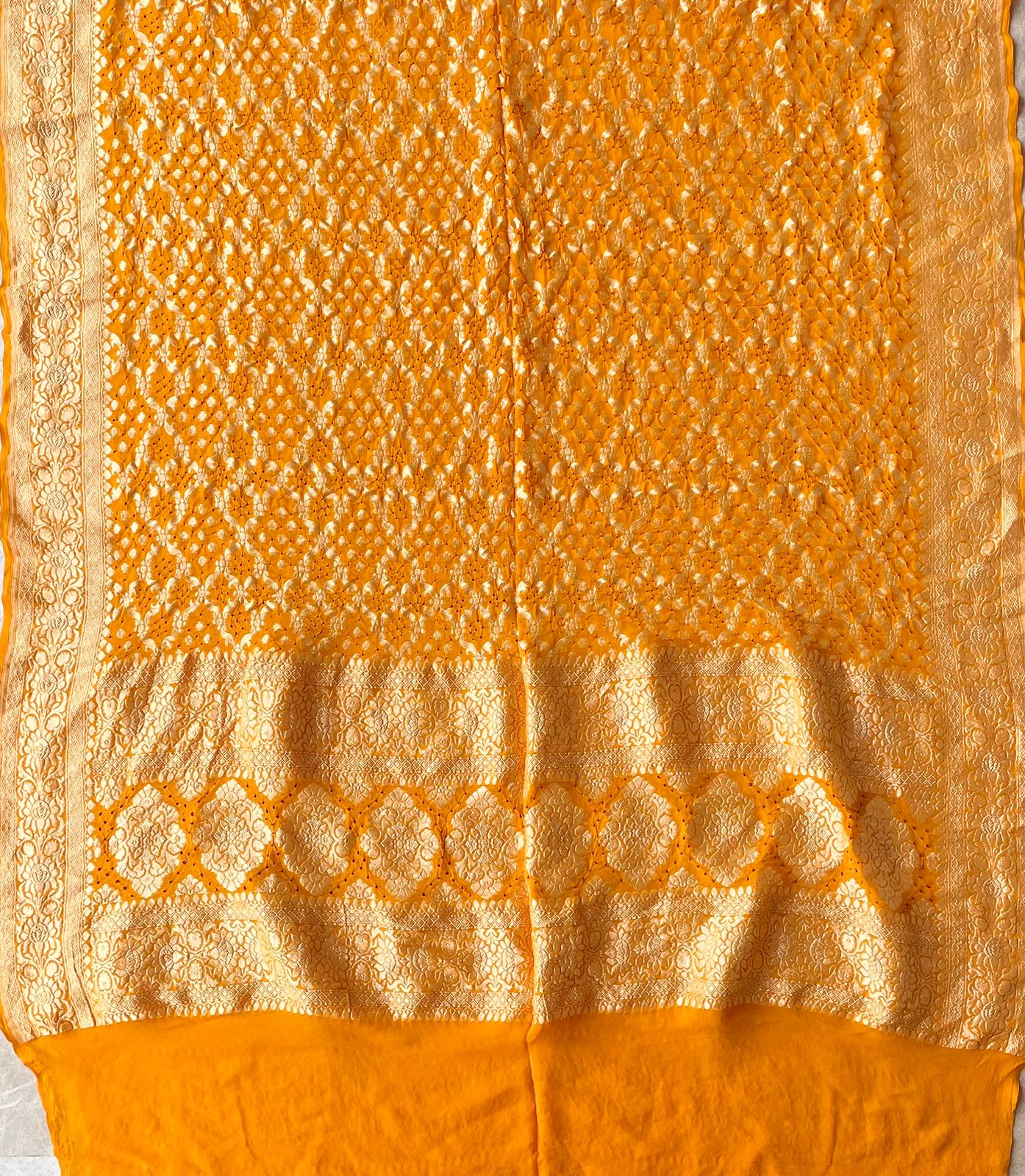 Neha - Yellow Bandhani Banarasi Dupatta