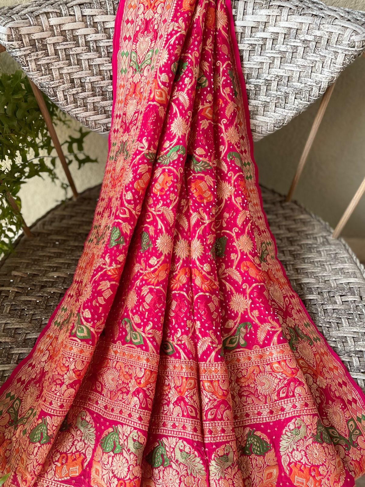 Anamika - Rose Pink Meenakari Tilfi Dupatta