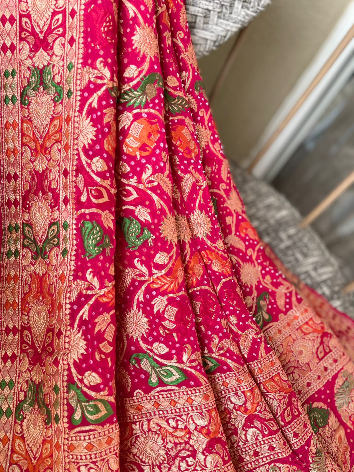 Anamika - Rose Pink Meenakari Tilfi Dupatta