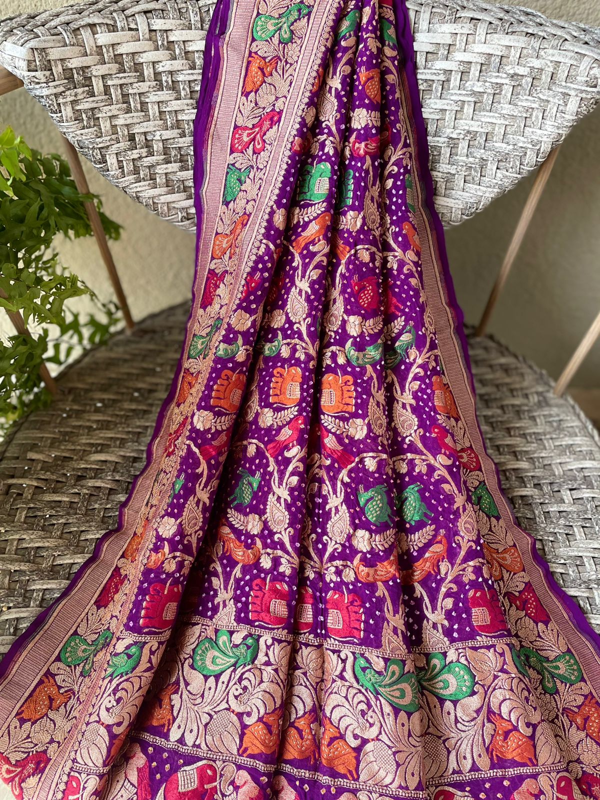 Gautami - Purple Meenakari Tilfi Dupatta