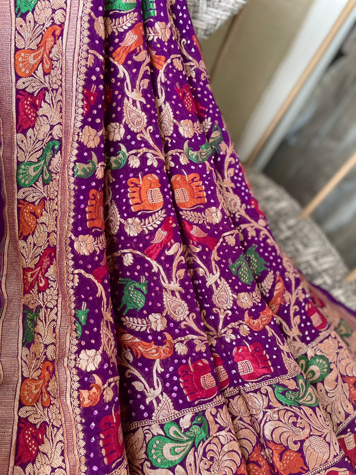 Gautami - Purple Meenakari Tilfi Dupatta