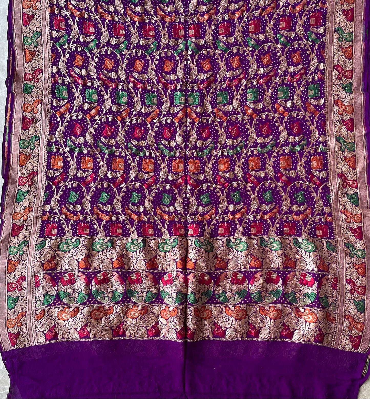 Gautami - Purple Meenakari Tilfi Dupatta