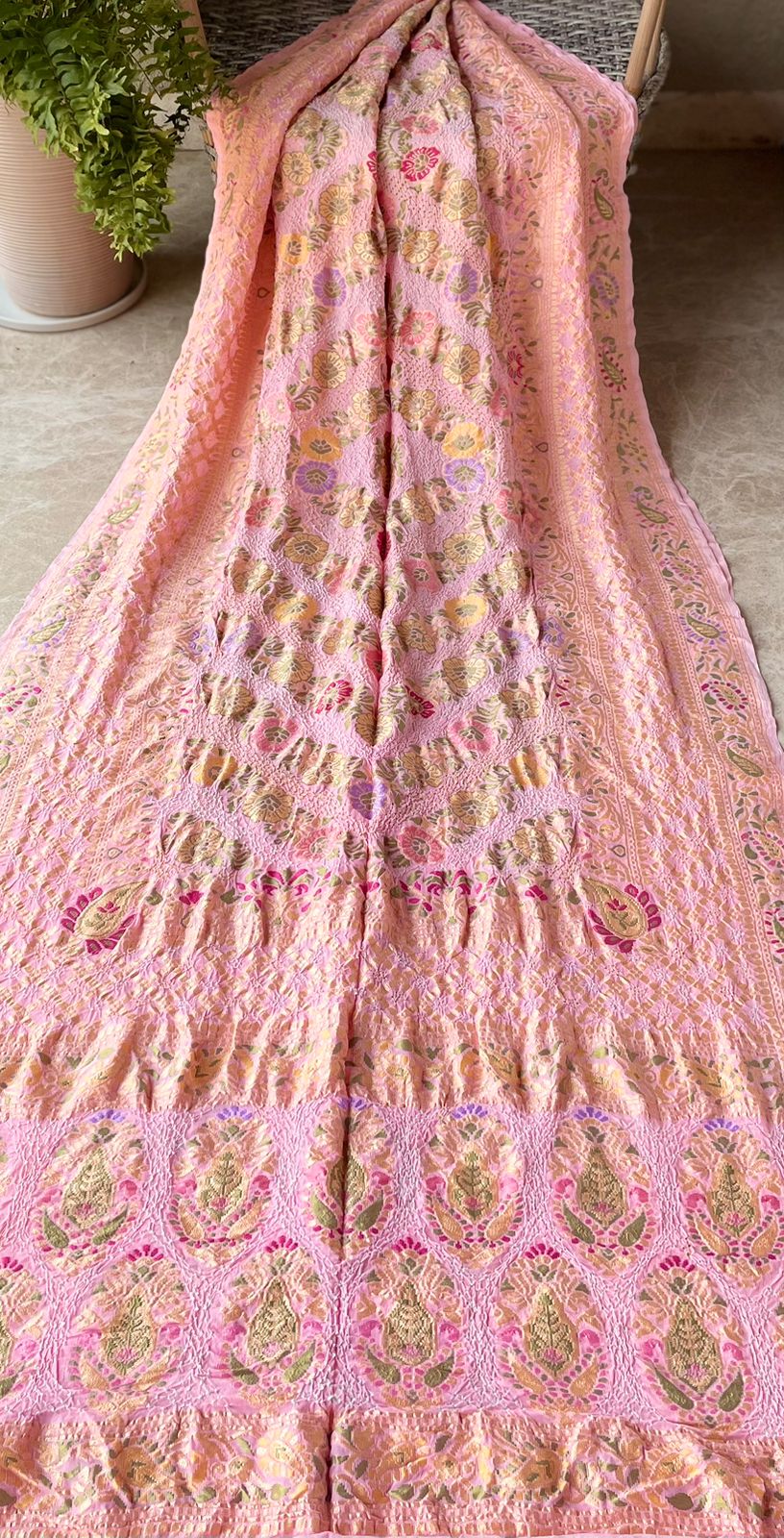 Dhwani - Peach Meenakari Tilfi Saree