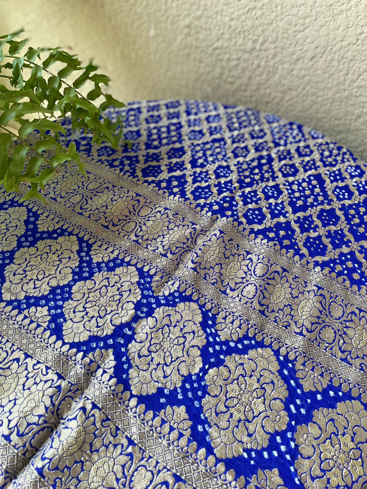Lihaaz - Blue Sangeet Bandhani Banarasi Dupatta
