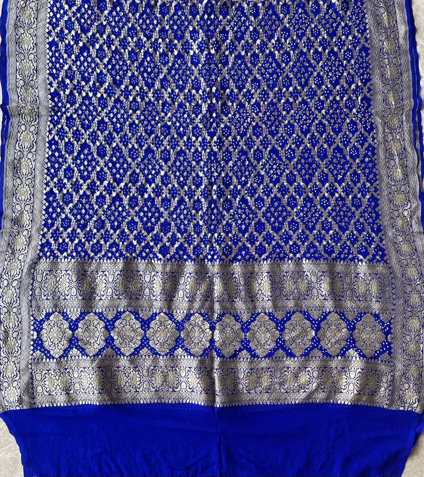 Lihaaz - Blue Sangeet Bandhani Banarasi Dupatta