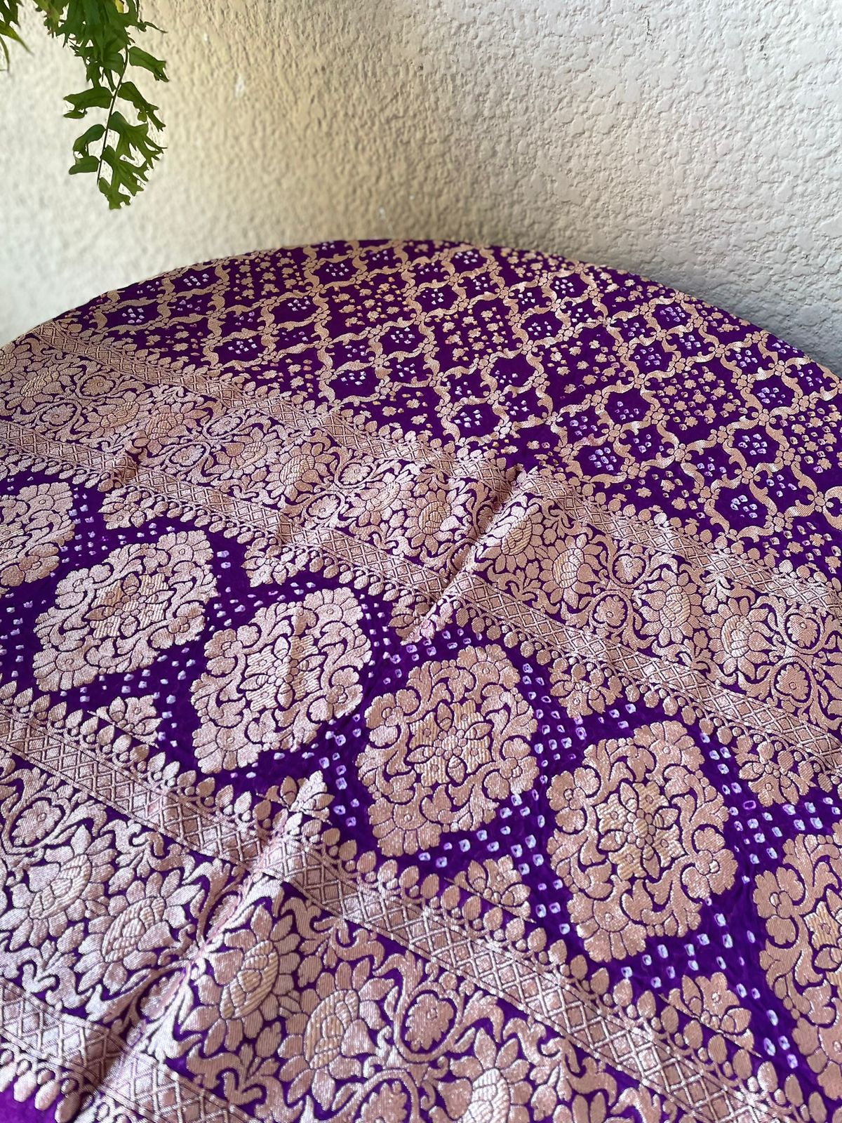 Ira - Purple Sangeet Bandhani Banarasi Dupatta