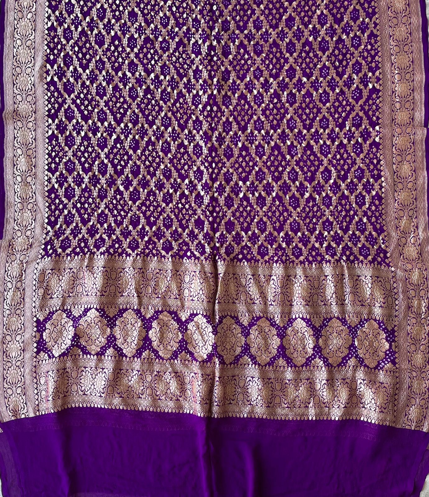 Ira - Purple Sangeet Bandhani Banarasi Dupatta