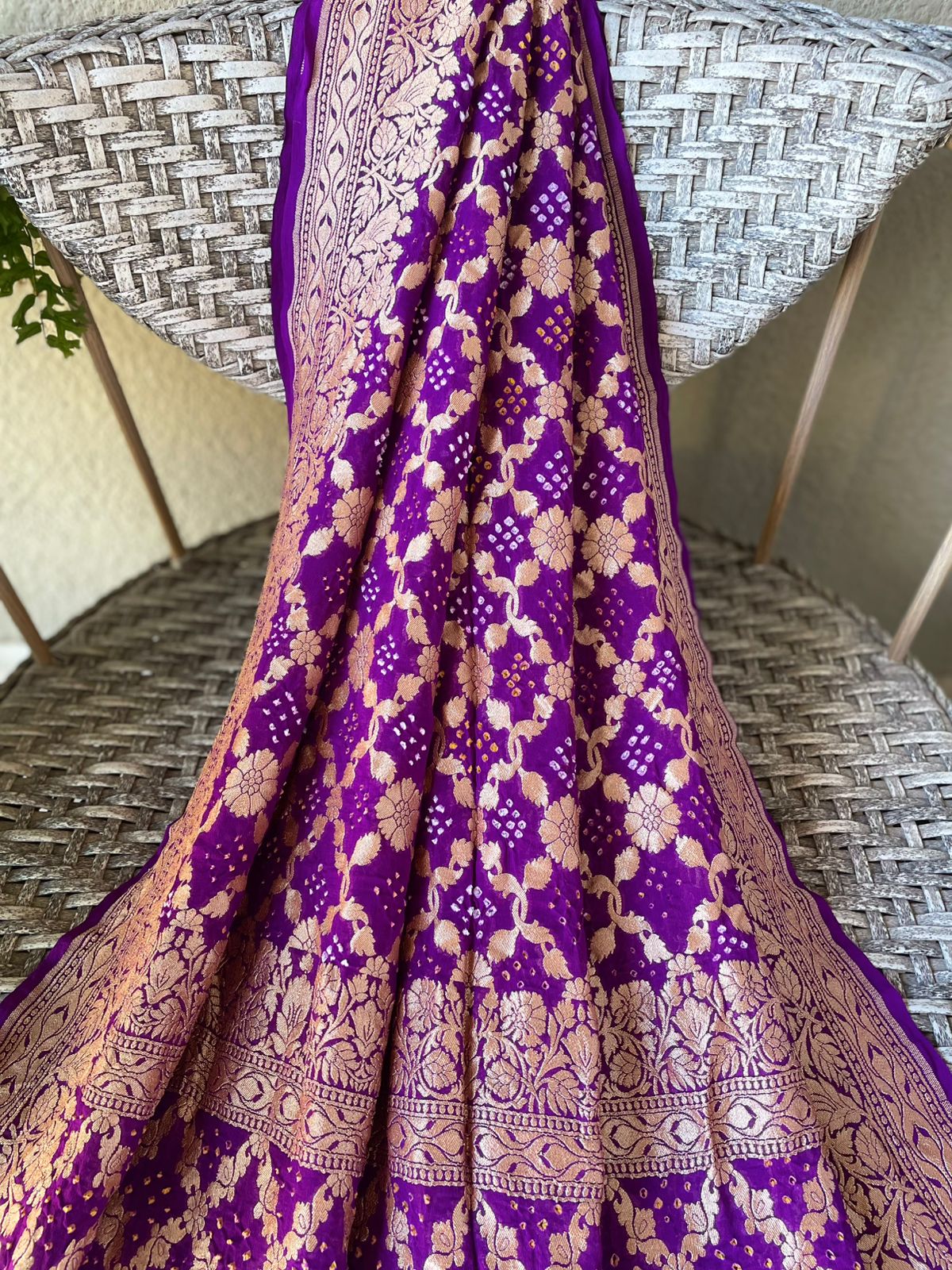 Bhavna - Purple Bandhani Banarasi Dupatta