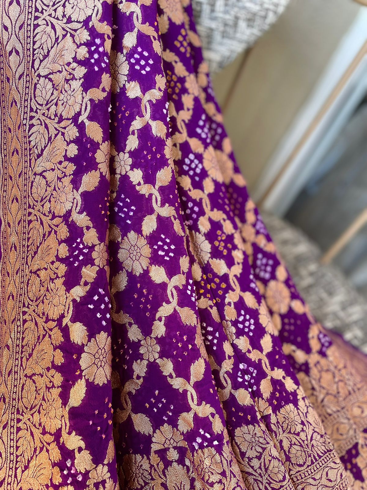 Bhavna - Purple Bandhani Banarasi Dupatta