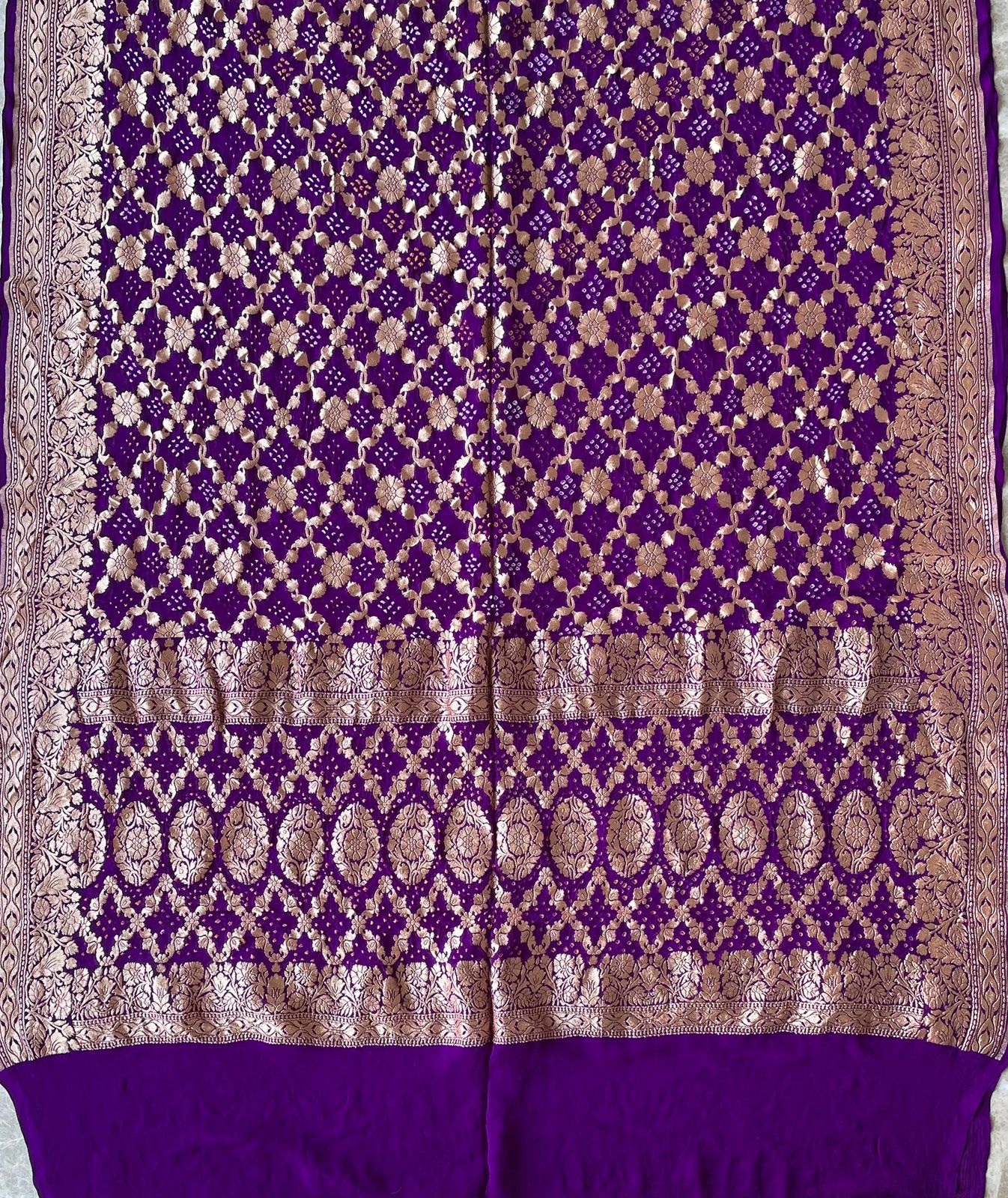 Bhavna - Purple Bandhani Banarasi Dupatta