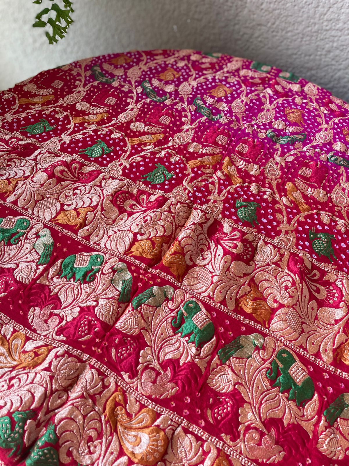 Anvika - Red & Pink Meenakari Tilfi Dupatta