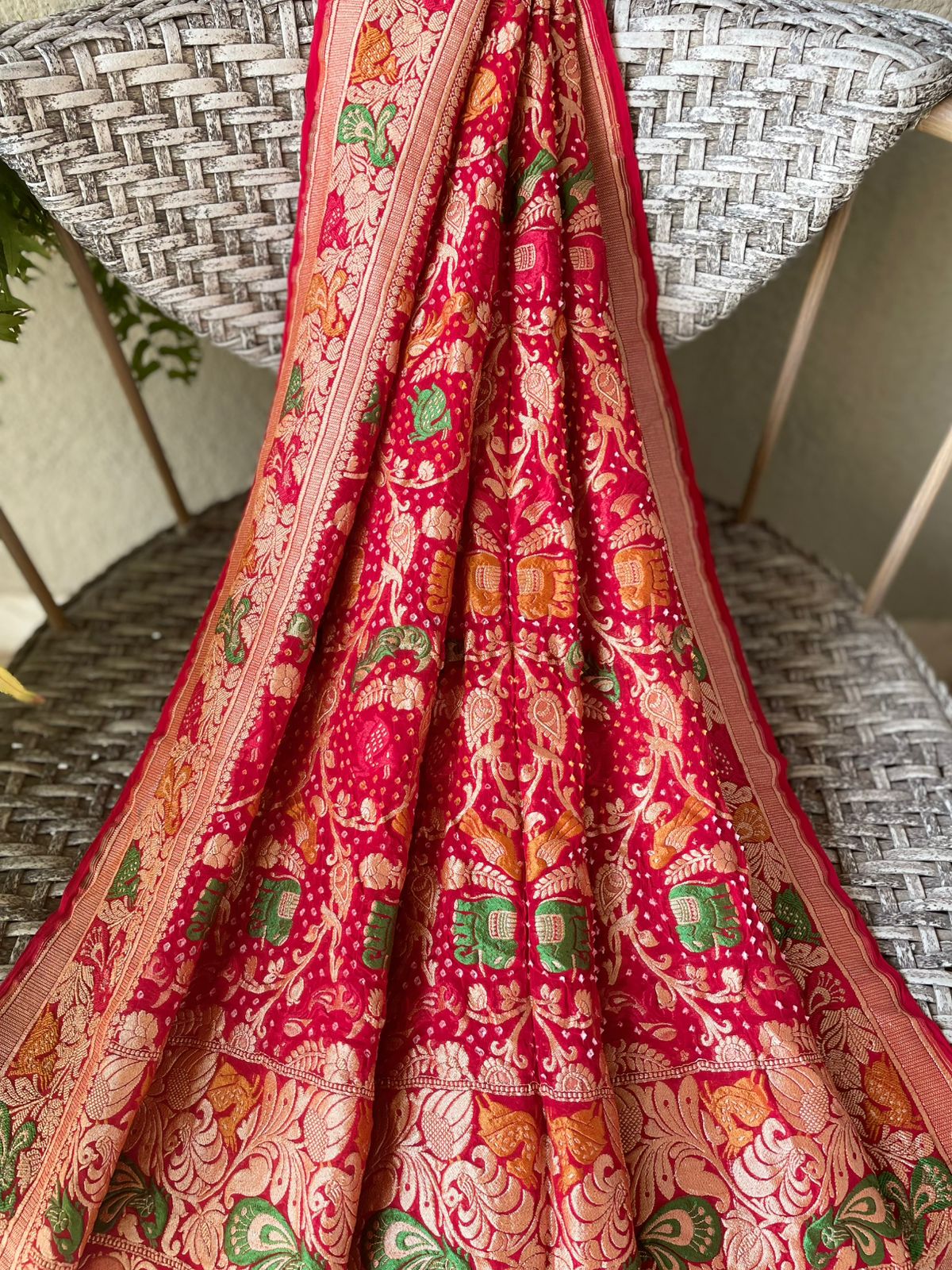 Astha - Red Meenakari Tilfi Dupatta