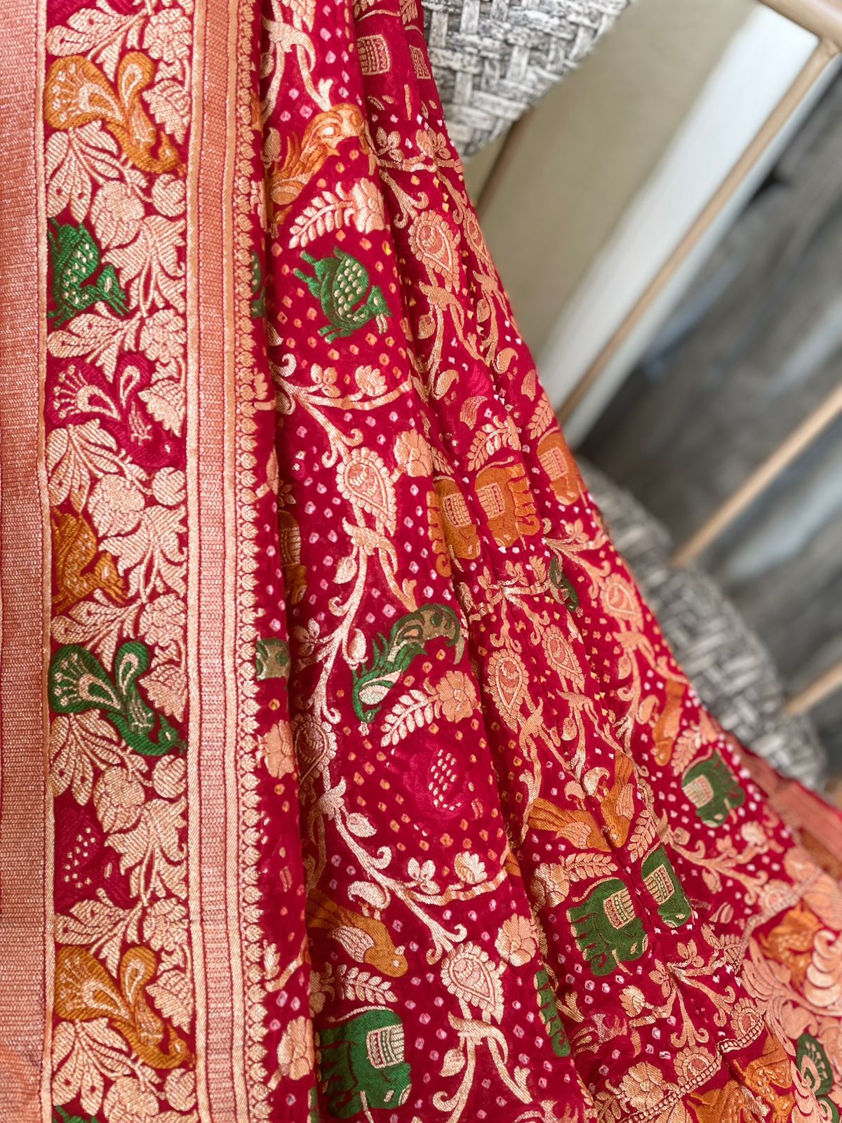 Astha - Red Meenakari Tilfi Dupatta