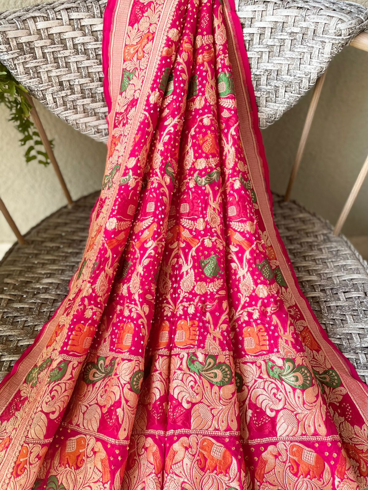 Itisha - Rani Pink Meenakari Tilfi Dupatta