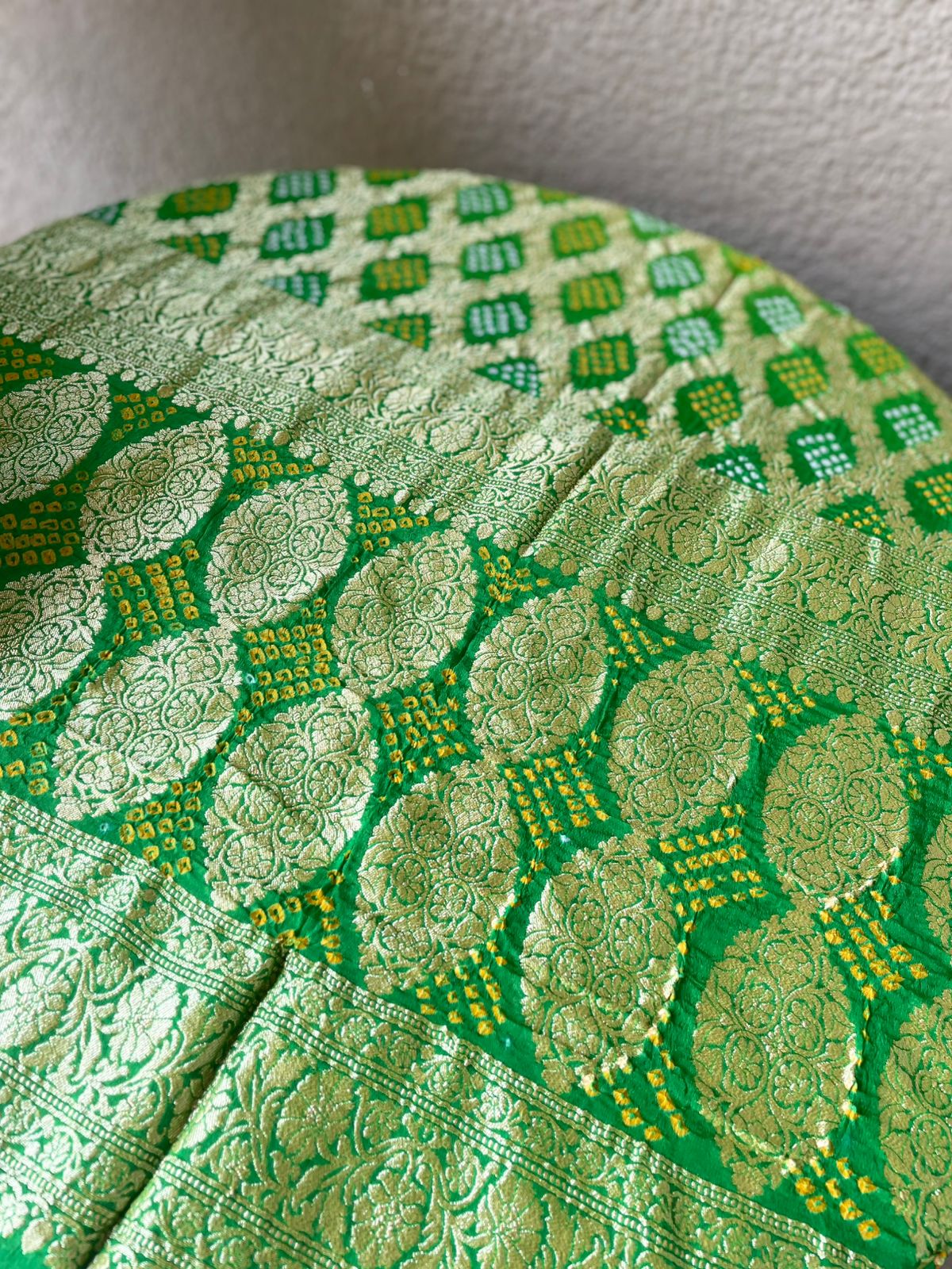 Amara - Green Shaded Bandhani Banarasi Dupatta