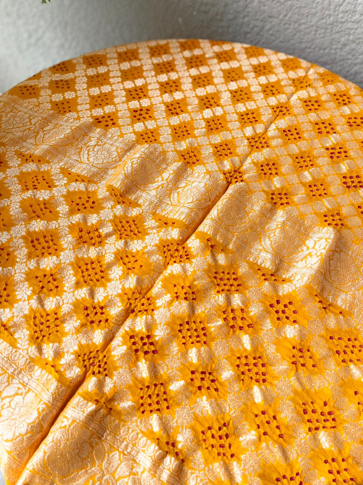 Inaayat - Yellow Bandhani Banarasi Dupatta