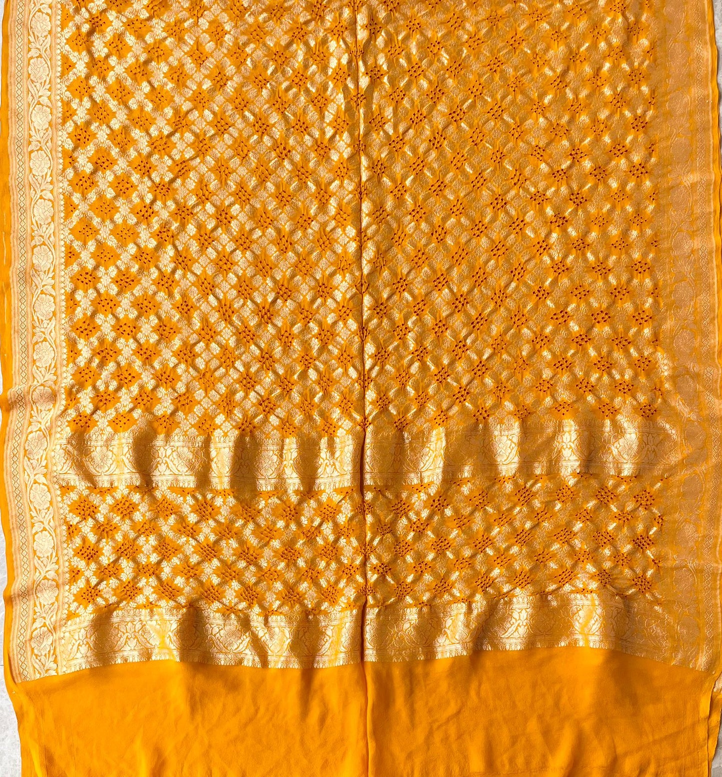 Inaayat - Yellow Bandhani Banarasi Dupatta