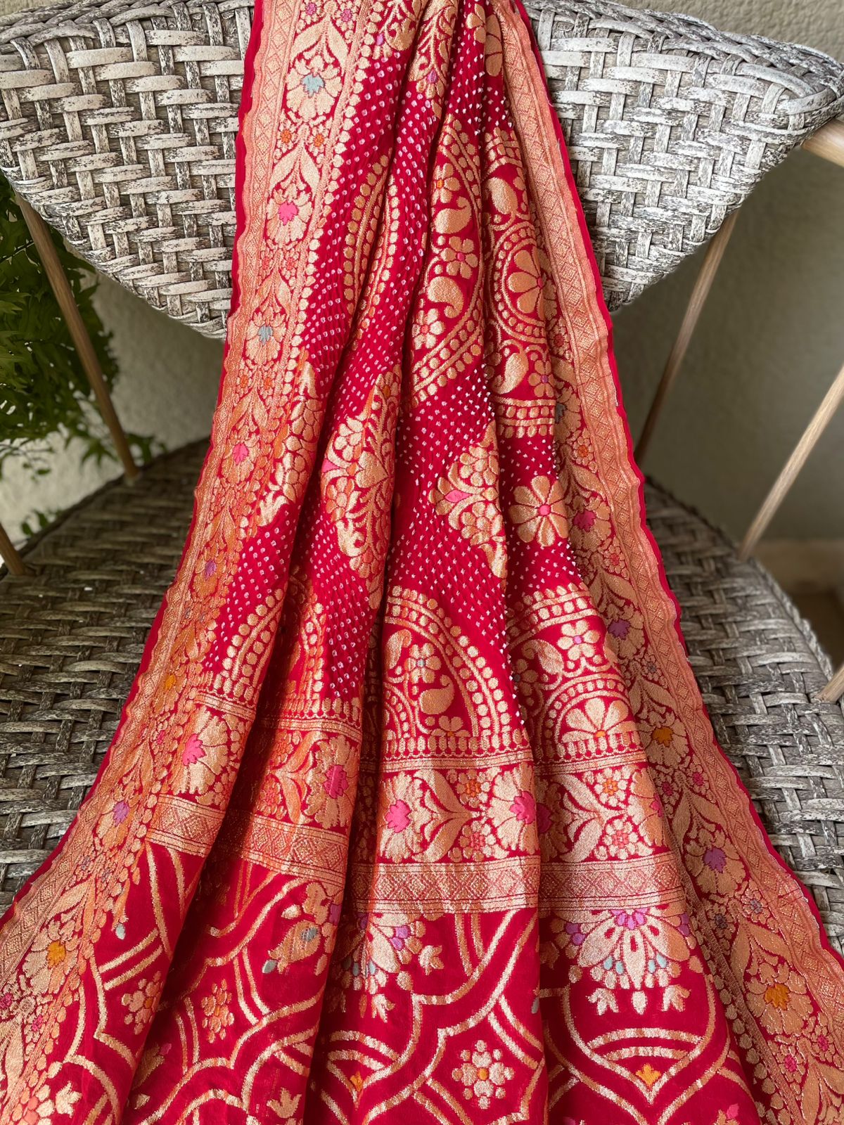 Adrika - Red Meenakari Tilfi Dupatta