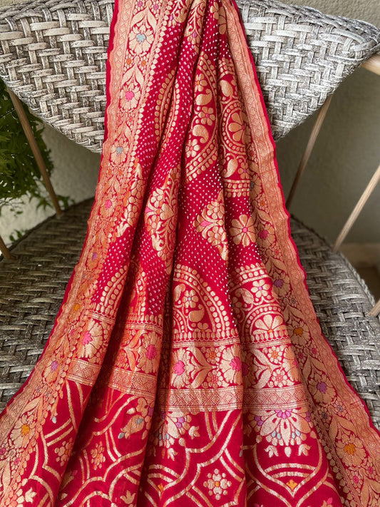 Adrika - Red Meenakari Tilfi Dupatta