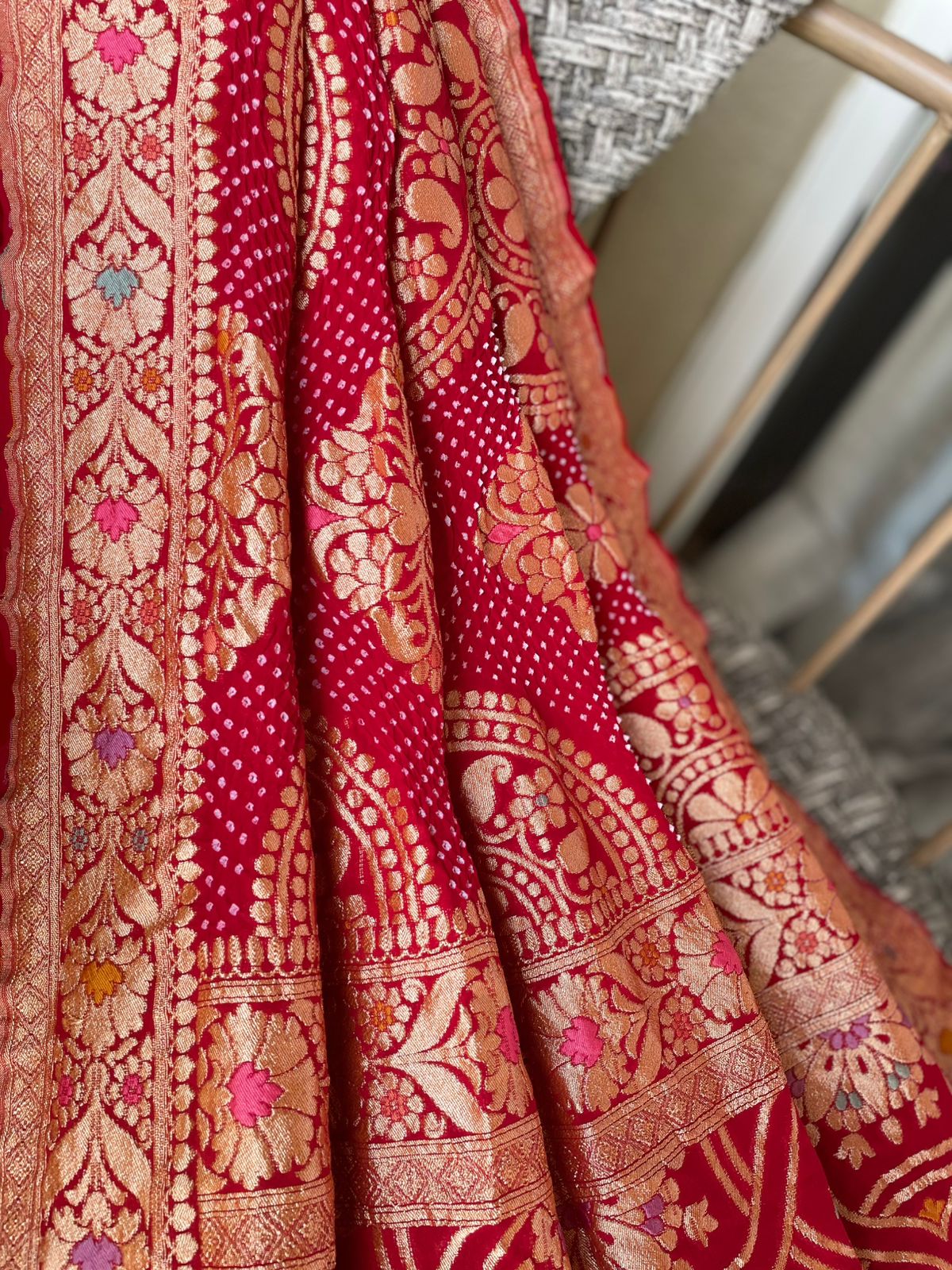 Adrika - Red Meenakari Tilfi Dupatta