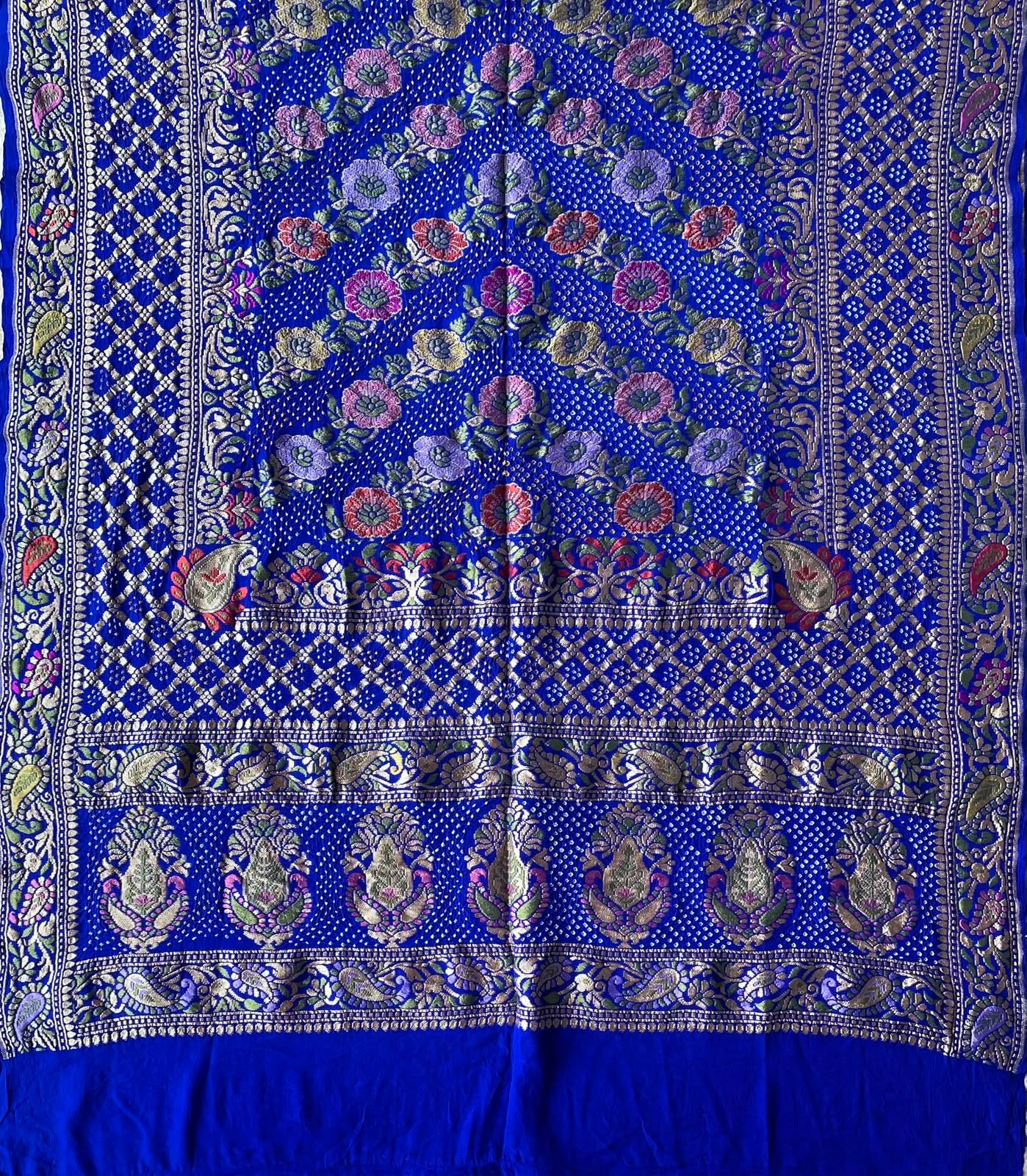 Vidisha - Blue Tilfi Meenakari Bandhani Dupatta