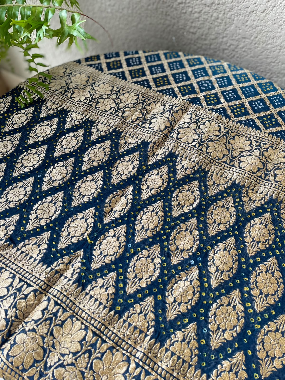 Rangrez - Blue Shaded Bandhani Banarasi Dupatta