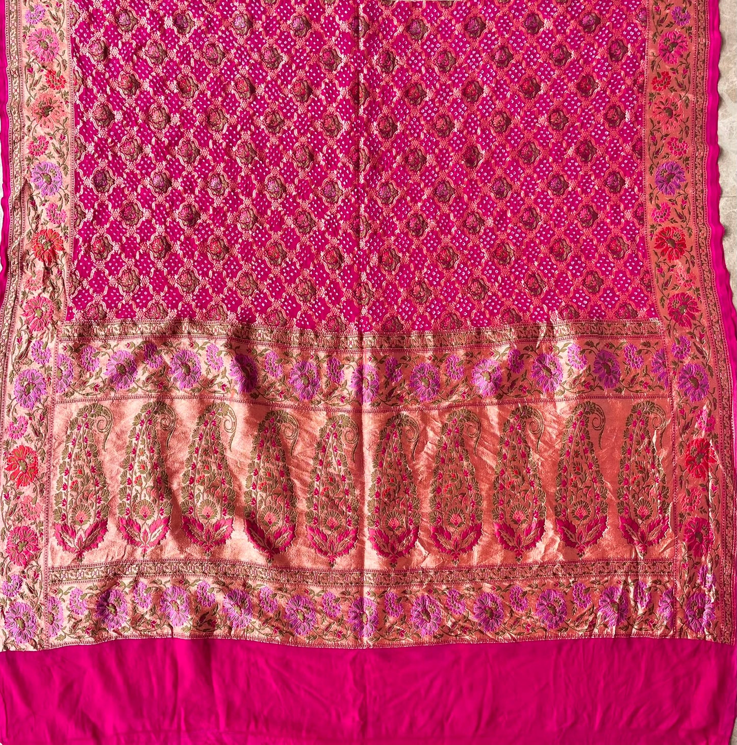 Shashi - Fushcia Pink Meenakari Tilfi Dupatta