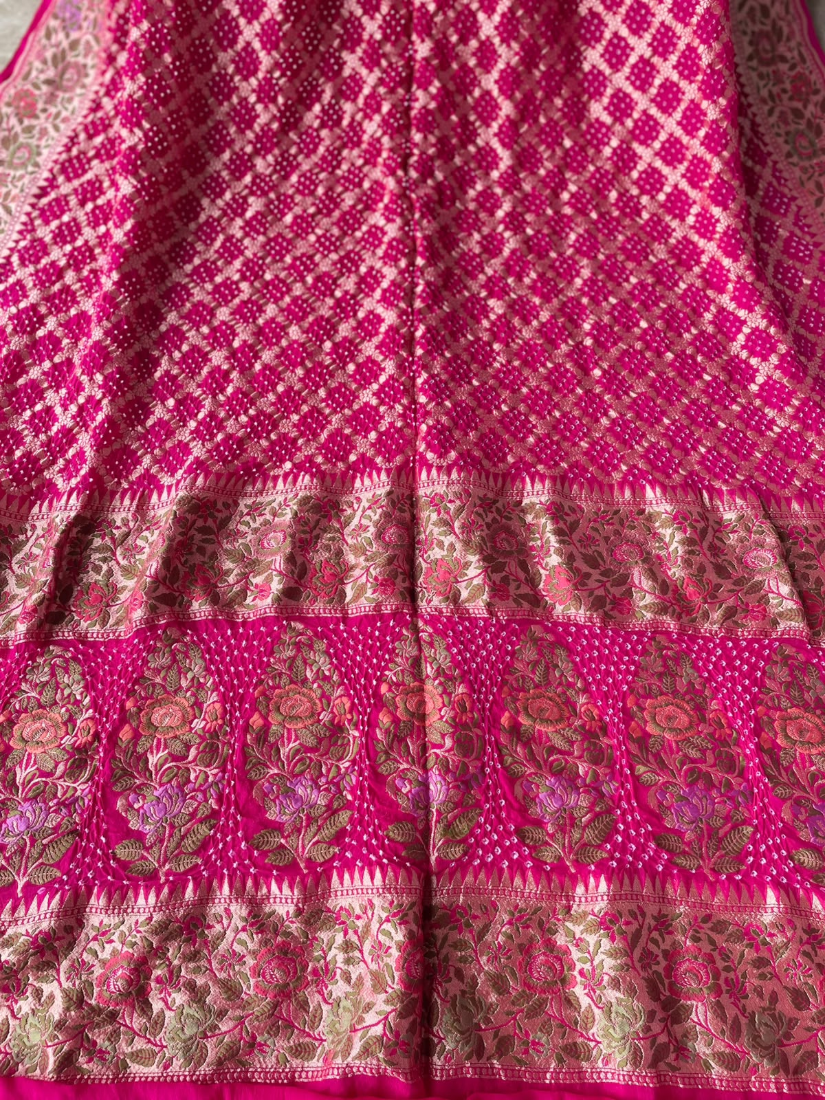 Himani - Pink Tilfi Meenakari Bandhani Saree